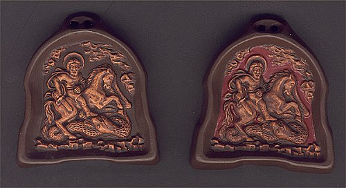 Керамическая Иконка `Святой Георгий Победоносец`.