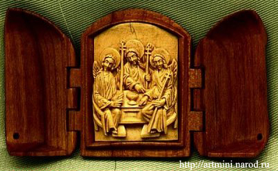 Microscopical Icon `Holy Trinity`.
